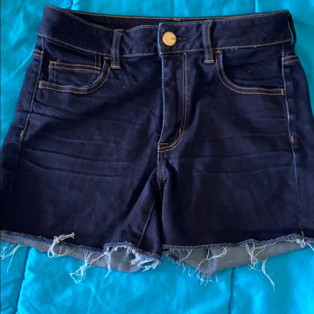 High waisted denim shorts